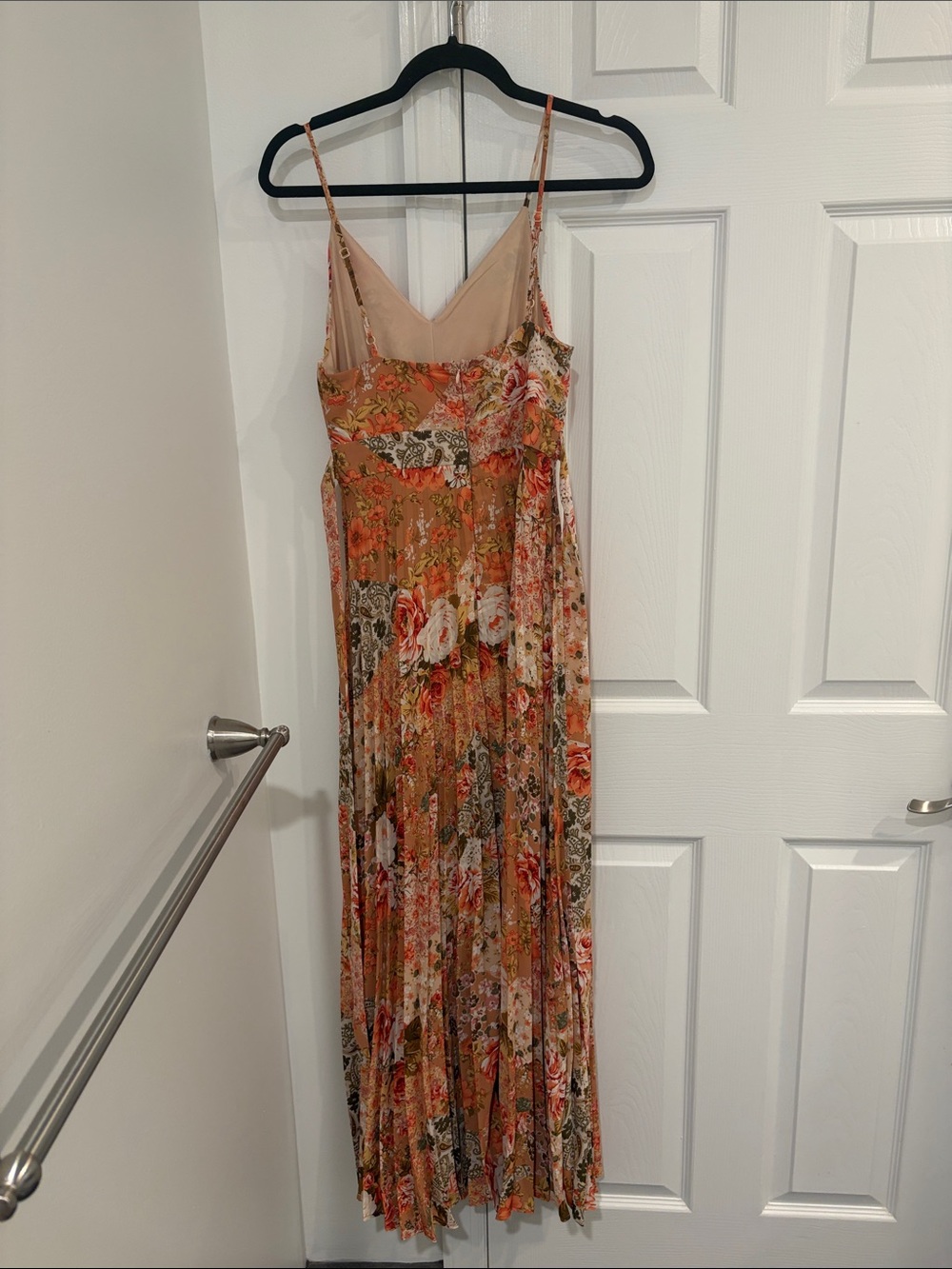 Jessica Simpson Orange Floral Spaghetti-Strap Maxi Dress - Picture 2 of 2